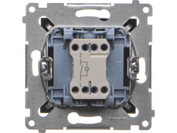 Contact-Simon Simon 54 Enpoligt kontaktdon med LED-lampa (Modul) 10AX 250V snabbkoppling svart matt DW1L.01 / 49