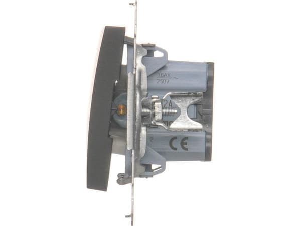 Contact-Simon Simon 54 Tvåpolig brytare (modul) 16AX 250V skruvplintar svart matt DW2A.01/49