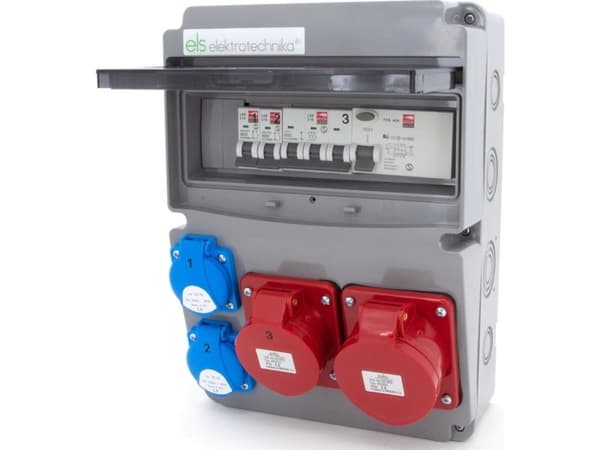 ELS Elektrotechnika Kytkinlaitteet 32A/5P + 16A/5P + 2*GS 230V + suojaus + differentiaali, 11NO22C11C1F
