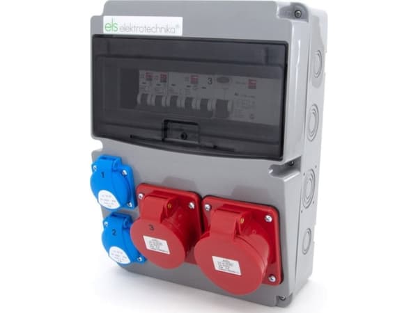 ELS Elektrotechnika Strukturelt bryterutstyr 32A/5P + 16A/5P + 2*GS 230V + beskyttelser + differensial, 11NO22C11C1F