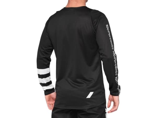 100% Koszulka juniorska 100% R-CORE Youth Jersey długi rękaw black white roz. L (NEW 2021)