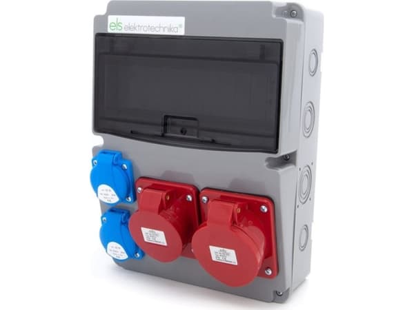ELS Elektrotechnika Rakennuskytkinlaitteet 32A/5P + 16A/5P + 2*GS 230V, 11NO211