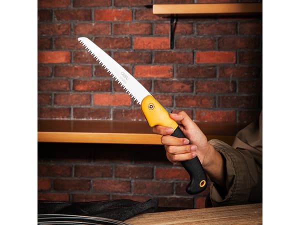 Deli Tools EDL580618, Beskärningssåg, Trä, Kolstål, ABS synthetics, Svart, Stål, Gul, Svart, Gul