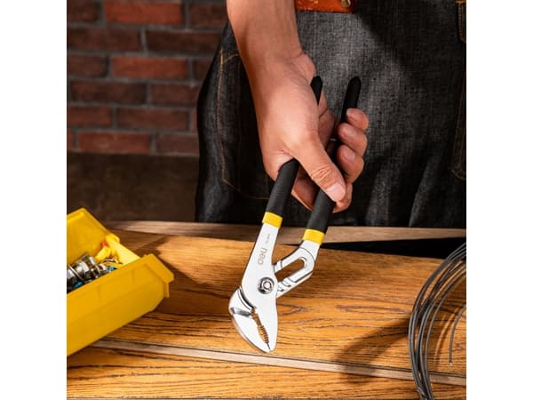 Deli Tools EDL2610, Sifontang, 5,5 cm, Kull stål, Sort, Gult