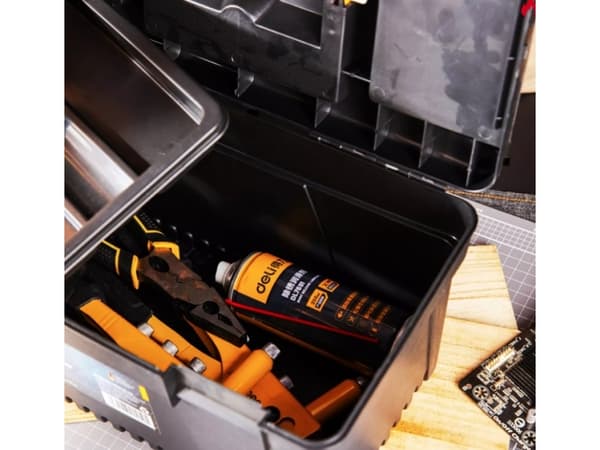 Deli Tools EDL432417, Verktygslåda, Plast, Svart, Gul, 381 mm, 200 mm, 180 mm