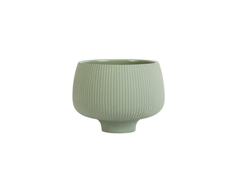 House Of Sander - Kera fluted flowerpot - Olive (2177)
