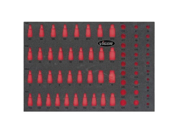 Vigor V2838, Set med avdelare, Svart, Röd, Skum, Vigor V2837