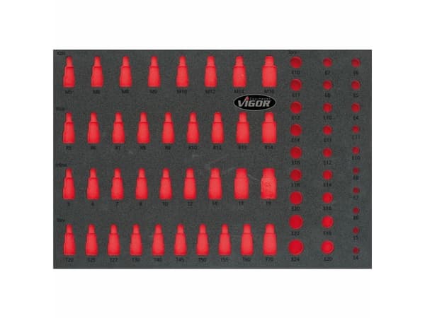 Vigor V2838, Set med avdelare, Svart, Röd, Skum, Vigor V2837