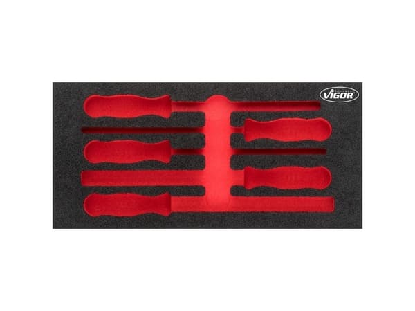 Vigor V5072-L, Skillesett, Sort, Rød, Skum, 393 mm, 188 mm, 35 mm