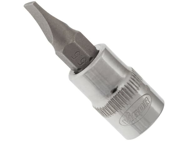 Vigor V2428N, Slaghylsa, Silver, 1 huvuden, 1/4", Metriska/brittiska, 6.3 mm