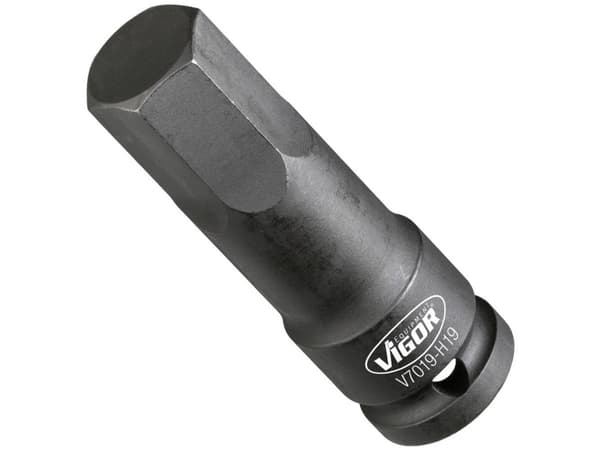 Vigor V7019-H19, Krafttop, Sort, 1 hoved(er), 1/2", metrisk, 19 mm