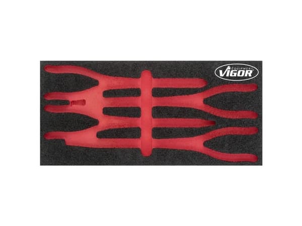 Vigor V4995-L, Skillesett, Svart, Rød, Skum, Vigor V4995, 393 mm, 188 mm