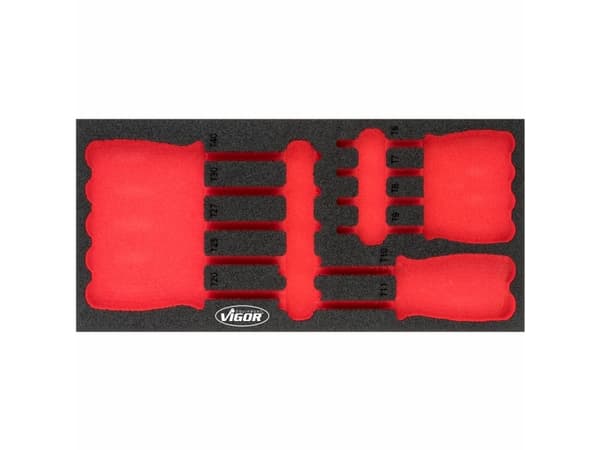 Vigor V4991-L, Skillesett, Svart, Rød, Skum, Vigor V4991, 188 mm, 393 mm
