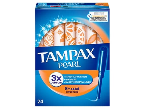 TAMPAX Pearl Super Plus, Blå, Hvit, 24 stykker