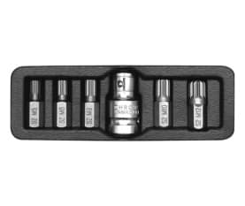 Yato YT-0414, 5 styck, Fläns med 12 splines, 9.5 mm, M10, M12, M5, M6, M8, Stål, 25,4 / 2 mm (1 / 2")