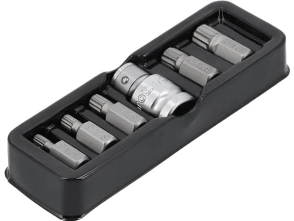 Yato YT-0414, 5 styck, Fläns med 12 splines, 9.5 mm, M10, M12, M5, M6, M8, Stål, 25,4 / 2 mm (1 / 2")