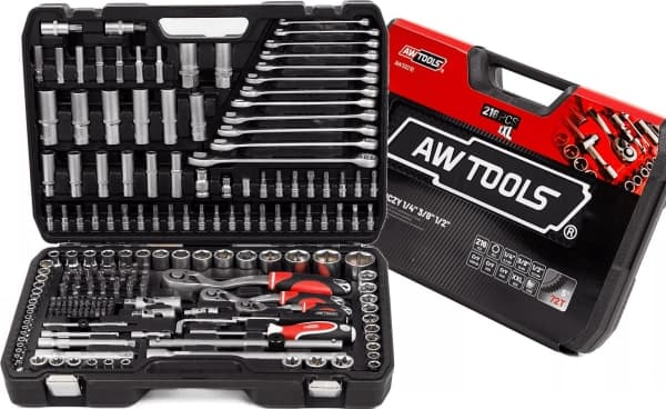 AWTools wrench set 216 elements 1/2 ", 3/8", 1/4 "(AW39216)