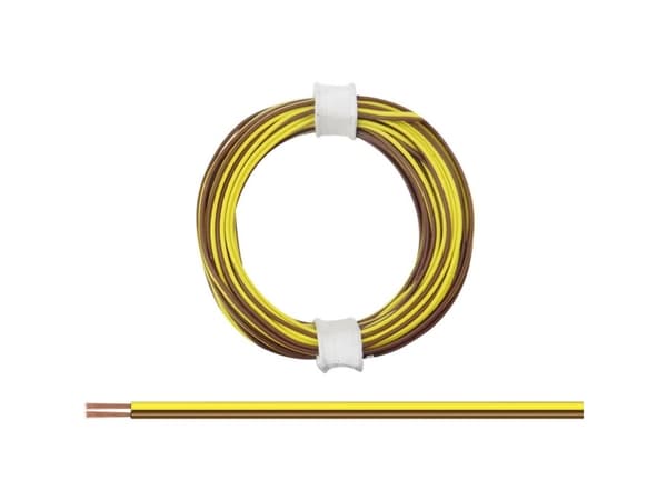 Donau Elektronik 114-38 Tråd 2 x 0,08 mm² brun-gul 5 m
