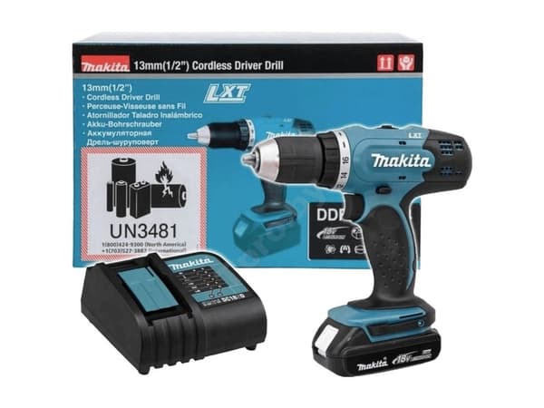 Makita LXT DDF453SYX5 - Vasaraporakone/porakone - akkuporakone - 2-nopeuksinen - avaimeton porakärry 13 mm - 42 N-m laturi mukana - 18 V