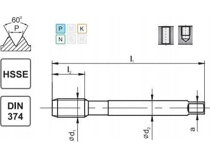Fanar GJENGE M14x1 DIN-374C (6H) HSSE 800