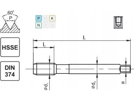Fanar GJENGE M24x2 DIN-374C R40 (6H) HSSE 800
