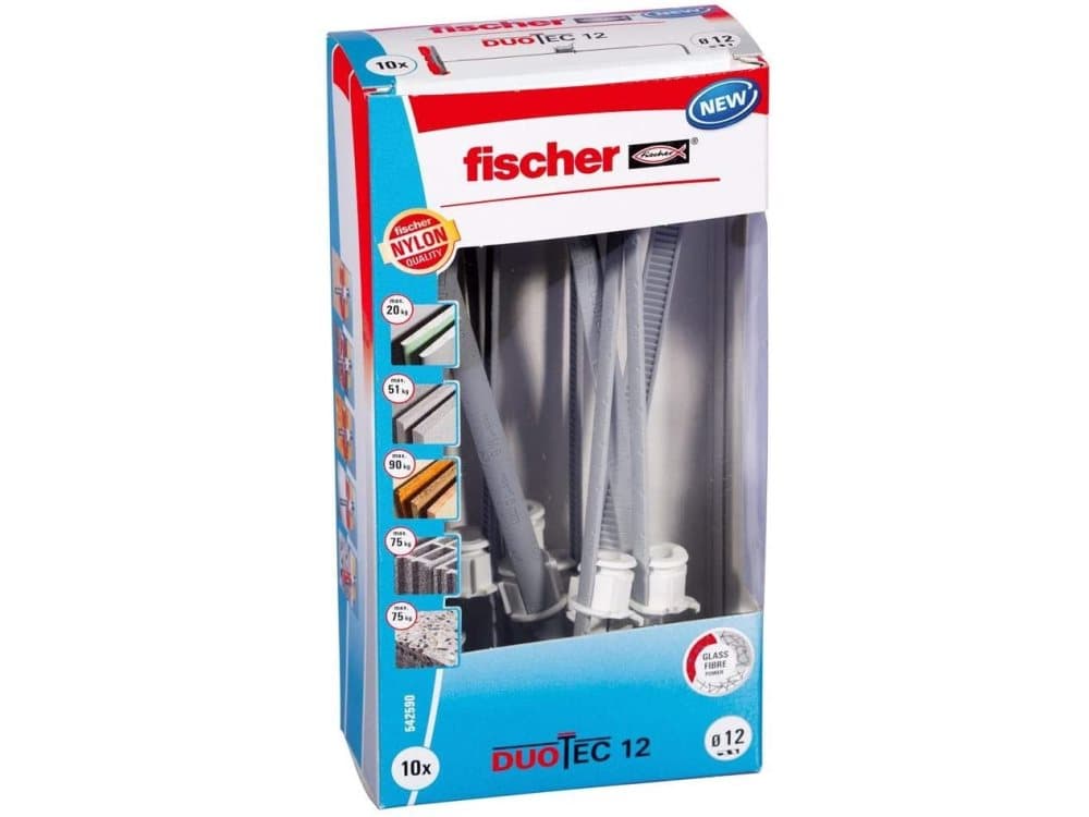 fischer toggle dowel DUOTEC 12 LD (light grey/red, 10 pieces)
