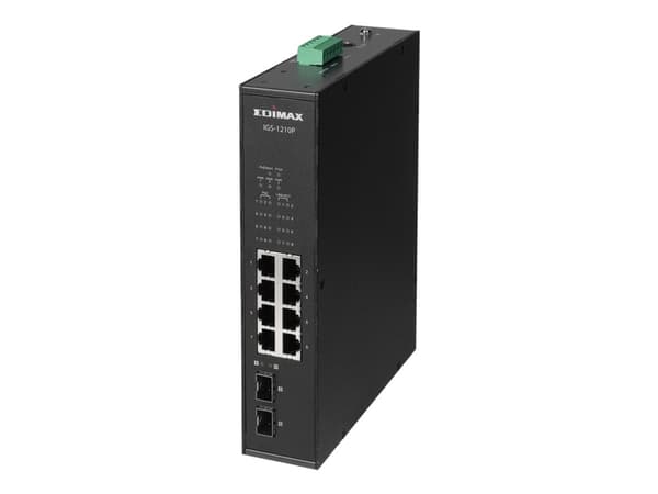 Edimax IGS-1210P, Hallitsematon, Gigabit Ethernet (10/100/1000), Power over Ethernet -tuki, Seinäkiinnitteinen musta