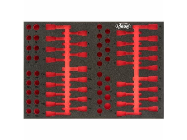Vigor V4752, Set med avdelare, Svart, Röd, Skum, Vigor V4753