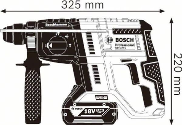 BOSCH MŁOT AKUM.GBH 180-LI 18V 0xAh BL - SOLO