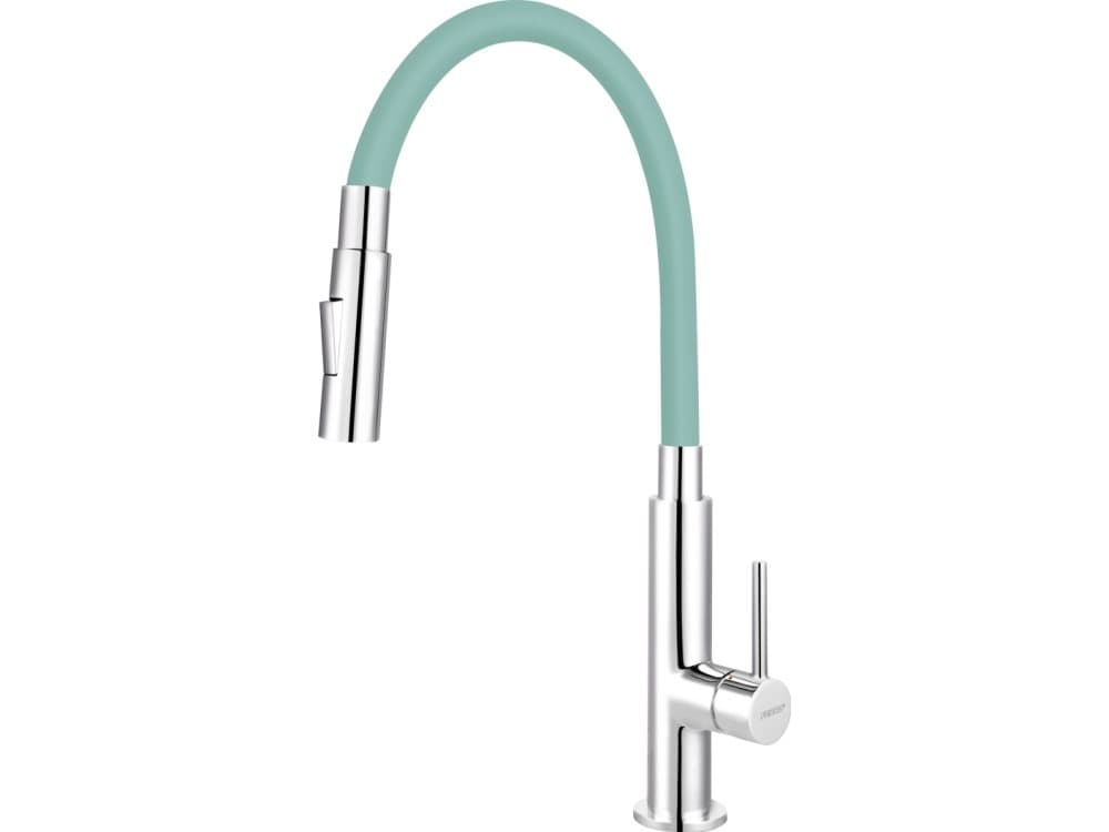 Kitchen faucet Ferro BAT.ZUMBA SLIM 2F ELAST. CHROME SINK- MINT SPOUT 2F FERRO // BF.BZA43M