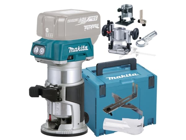 Batterifri fres MAKITA DRT50Z med tilbehør