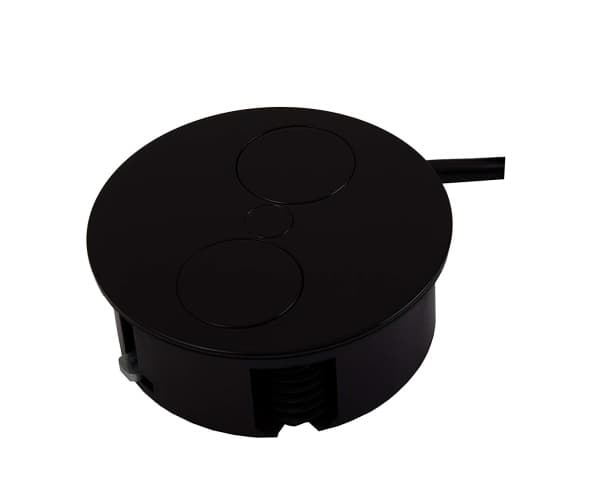 Bachmann TWIST, 2 m, 2 AC-uttag, Inomhus, Metall, Plast, Svart, 115 mm