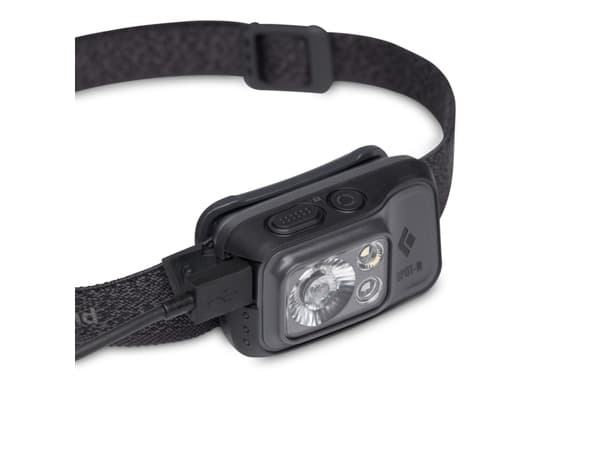 Black Diamond Spot 400-R, Taskulamppu otsanauhalla, Grafiitti, Painikkeet, 1 m, IP67, 400 lm