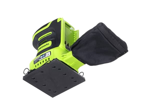 Greenworks G24SS14, Båndsliper, Sort, Grønn, Børsteløs, 12000 RPM, Batteri, 24 V