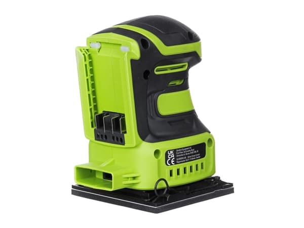 Greenworks G24SS14, Båndsliper, Sort, Grønn, Børsteløs, 12000 RPM, Batteri, 24 V