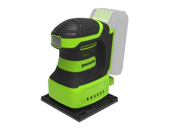 Greenworks G24SS14, Båndsliper, Sort, Grønn, Børsteløs, 12000 RPM, Batteri, 24 V