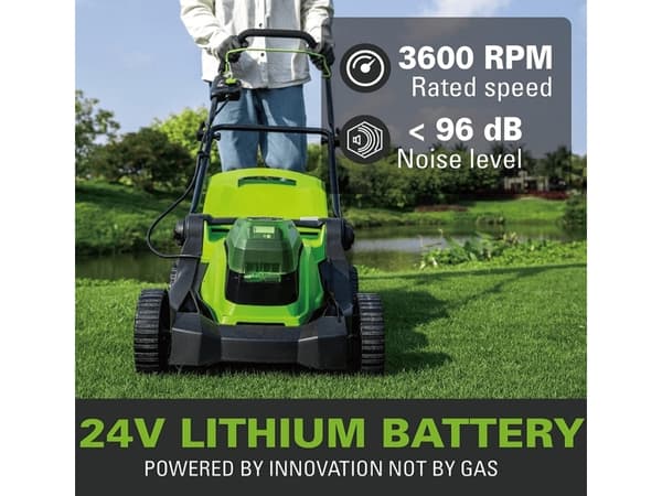 Greenworks 2516107, Gressklipper som man spaserer bak, 520 m², 3,3 cm, 2,5 cm, 7,5 cm, 260 m²