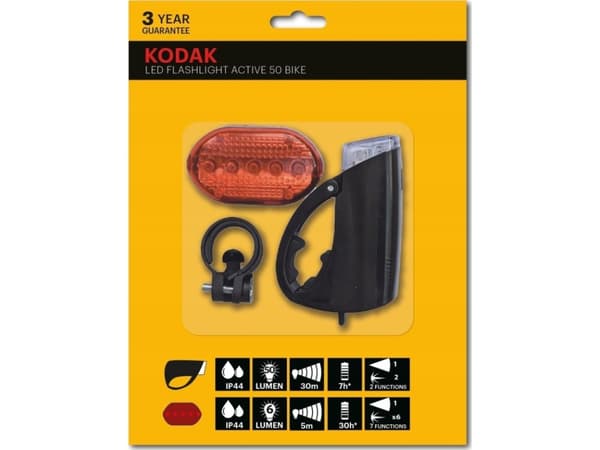 Kodak Bicycle Lamps Led Kodak Active 50 2 pcs. Front + Rear Ip44