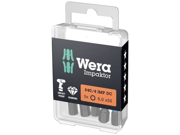 Wera 840/4 IMP DC Hex-Plus DIY, 1 styck, Insex (metriska enheter), 4 mm, 50 mm, 50 mm, 17 mm