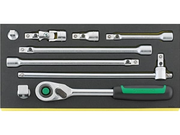 STAHLWILLE TCS 1/2 "- 512 / 9QR, Pipenøkkelsett, 9 stykker, Sort, Grønn, Sølv, 2,36 kg, 350 mm, 175 mm
