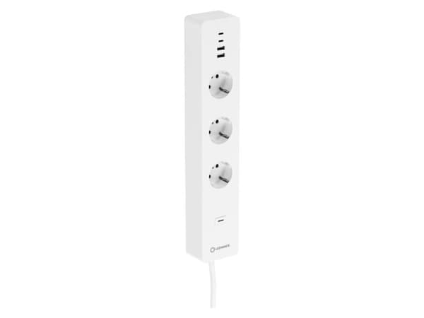 LEDVANCE SMART+ - Smart strømstripe - AC 230 V - 3680 watt - Wi-Fi - inngang: type F - utgangskontakter: 3 (2 x USB, 2 x USB-C, 3 x strømtype F) - 1.