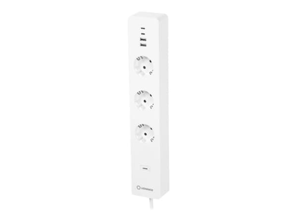 LEDVANCE SMART+ - Smart strømstripe - AC 230 V - 3680 watt - Wi-Fi - inngang: type F - utgangskontakter: 3 (2 x USB, 2 x USB-C, 3 x strømtype F) - 1.
