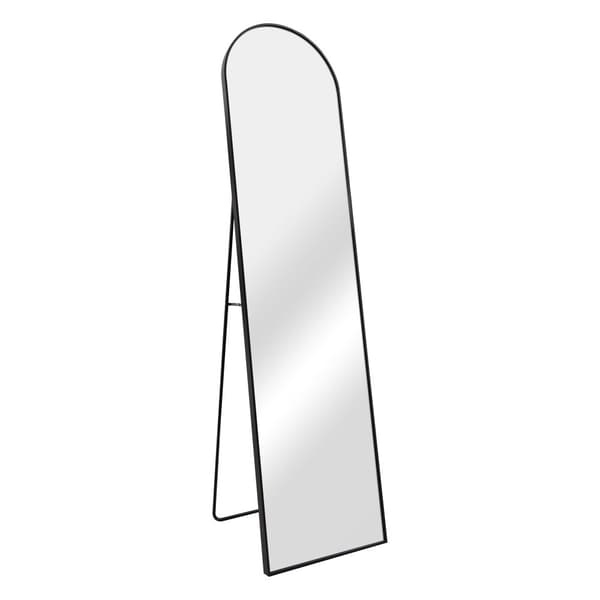 Golvspegel Bugnara 160x40 cm aluminium svart [en.casa]