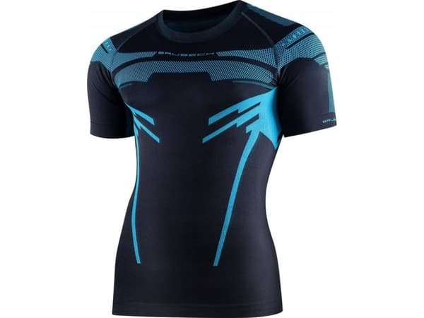 Brubeck SS13700 DRY herre T-skjorte med korte ermer grafitt/blå S