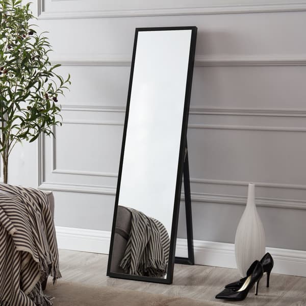 Golvspegel Giovinazzo 152,8x 37,8 cm svart [en.casa]