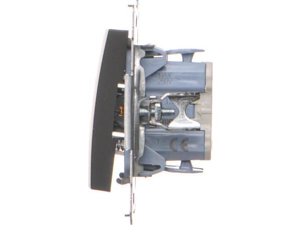 Contact-Simon Simon 54 Enkel NO-brytare utan piktogram (modul) 10AX 250V snabbkoppling svart matt DP1.01/49