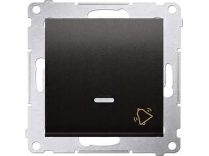 Contact-Simon Simon 54 Bell painike LED-taustavalolla (moduuli) 10AX 250V pikaliitin musta matta DD1L.01/49