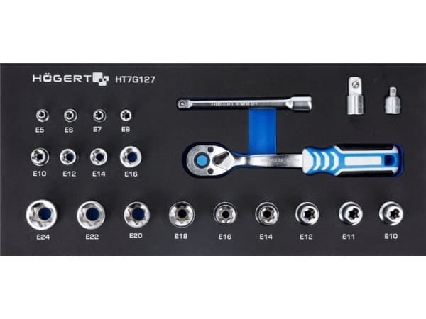 Tool set Högert Technik Tool set ratchet 3/8, 22 pcs, EVA insert HT7G127