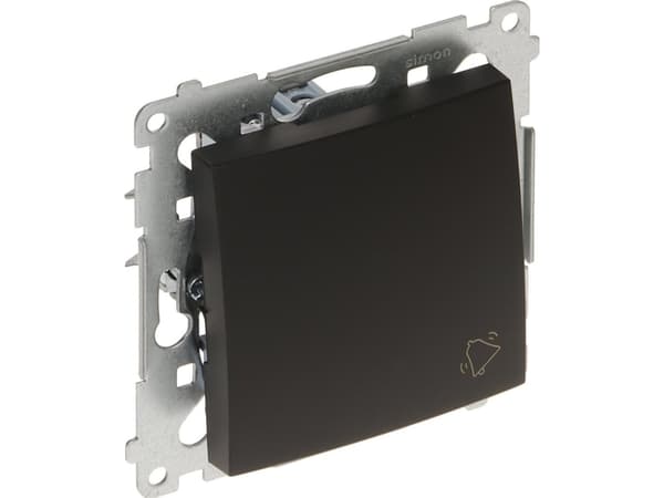 Contact-Simon Simon 54 Bell Button" (modul) 16AX 250V skruvplintar svart matt DD1A.01/49