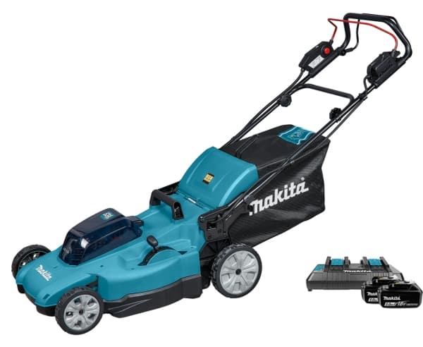 Makita DLM539PT2 - Gressklipper - trådløs - 18 V - 5 Ah - 2 batterier, inkludert lader - 3000 rpm - 53 cm - 30.5 kg